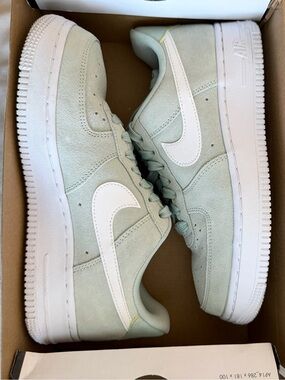 Nike Low-Top Pistachio Green Suede Sneakers